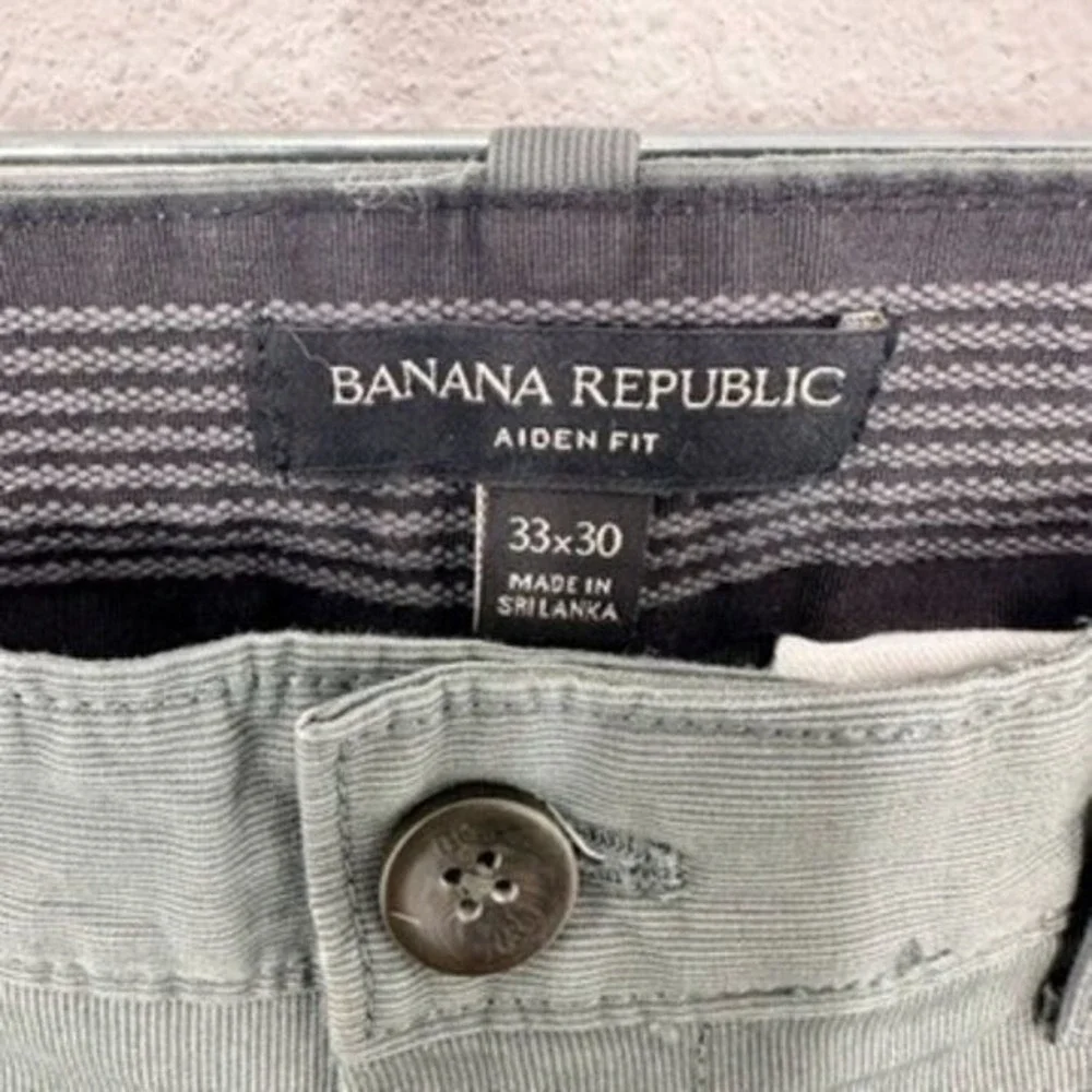 Banana‎ Republic Size 33 Men's Aiden Fit Dress Pants Khaki Green Casual Career